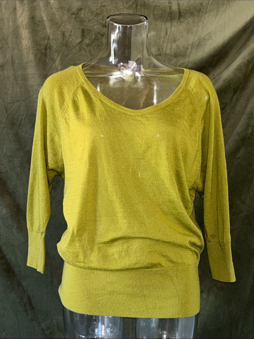 LOFT Olive Scoop Neck Lightweight Batwing Sweater